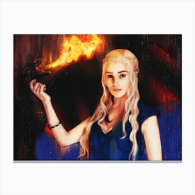 Dragons And Daenerys Canvas Print