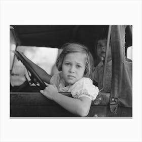 Untitled Photo, Possibly Related To Child Of Farmer Sitting In Automobile Waiting For Father To Come Out Of General Canvas Print