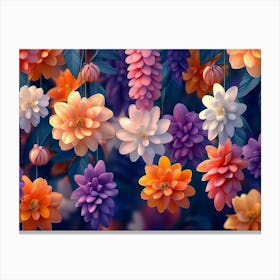 Colorful Flowers 6 Canvas Print