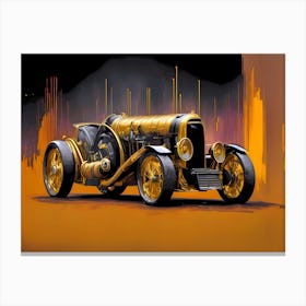 Gold Racing Car Canvas Print