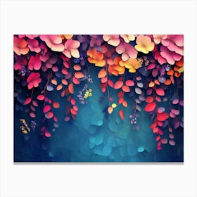 Elegant Colorful With Vibrant Flower Hanging Branches 10 Canvas Print