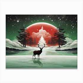 Deer In The Snow Canvas Print