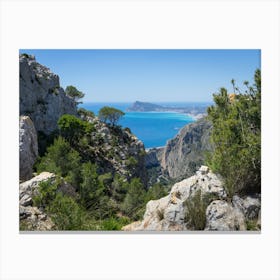 Mountains and canyon on the Mediterranean coast Canvas Print