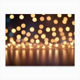 An Abstract Image Of A Blurred Background Of Golden Bokeh Lights, Creating A Warm And Festive Atmosphere 1 Canvas Print