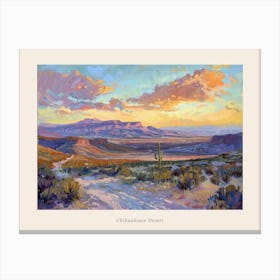 Western Sunset Landscapes Chihuahuan Desert Texas 1 Poster Canvas Print