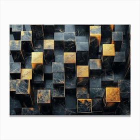 Abstract Gold Cubes Canvas Print