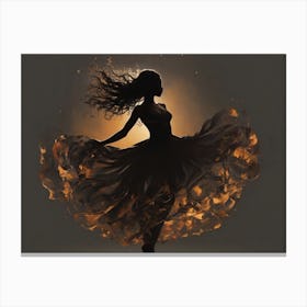 Silhouette Of A Dancer Canvas Print