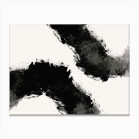 Bohemian Black And White Brush Strokes Canvas Print