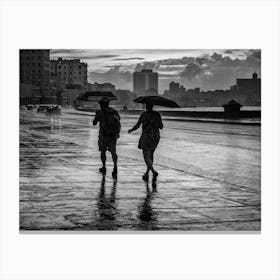 Rainy Walk On The Malecon Canvas Print