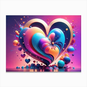Colorful Heart Creative Art Print 3 Canvas Print