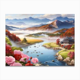 Asian Landscape Painting 1 Canvas Print