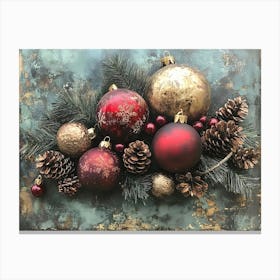 Vintage Holiday Mixed Media 8 Canvas Print