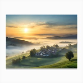 Sunrise In The Valley paintings art print Canvas Print