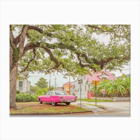 Old Pink Car Canvas Print