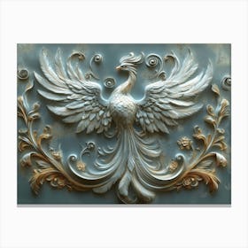 3d Relief of a Mystical Phoenix Canvas Print