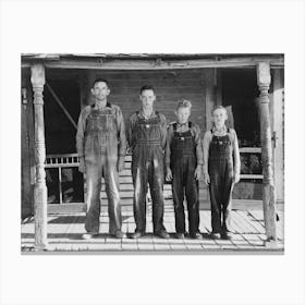 Fsa (Farm Security Administration) Client With Three Sons, Caruthersville, Missouri By Russell Lee Canvas Print