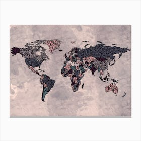 Abstract World Map Canvas Print