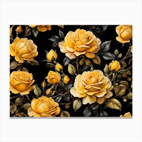 Default A Stunning Watercolor Painting Of Vibrant Yellow Roses 0 (1) Canvas Print