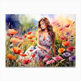 Meadow full of flowers 11 Canvas Print