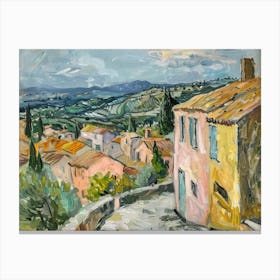 Village Green Vistas Painting Inspired By Paul Cezanne Canvas Print