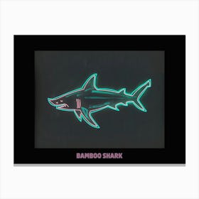 Neon Pink Aqua Bamboo Shark Poster 6 Canvas Print