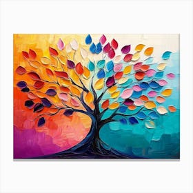 Elegant Colorful Tree of Life Canvas Print