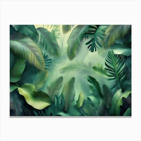 3d Jungle Wallpaper Canvas Print