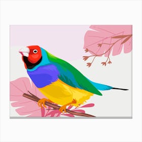 Parrot On Branch Canvas Print