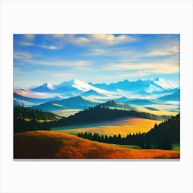 Landscape Painting, Landscape Painting, Landscape Painting, Landscape Painting 6 Canvas Print