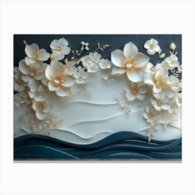 3d Paper Flower Wall Art 1 Canvas Print