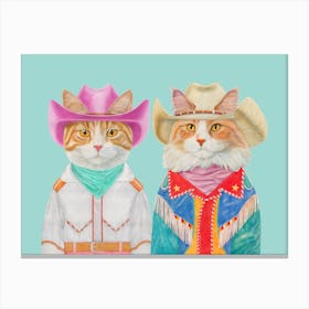 Cowboy Cats 4 Canvas Print