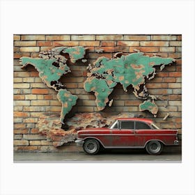 World Map Wall Art Canvas Print