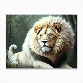 Lion In The Woods 2 Canvas Print