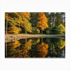 Serene Autumn Reflections 7 Canvas Print