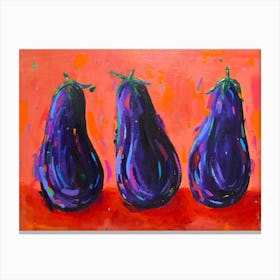 Three Aubergines Canvas Print