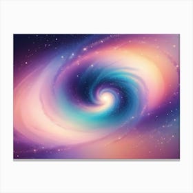 A Swirling Galaxy With A Bright, White Center, Surrounded By A Gradient Of Pink, Blue, And Purple Canvas Print