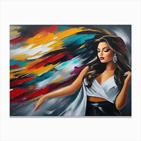 A woman with fantastic hair Canvas Print