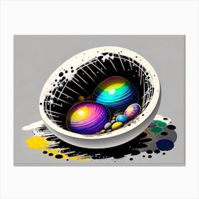 Easter Eggs In A Bowl Canvas Print