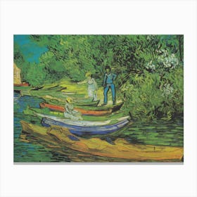 Bank Of The Oise At Auvers, Van Gogh Canvas Print