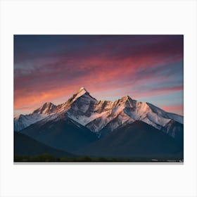 Sunset Over The Mountains 1 Canvas Print