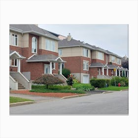 Row Of Brick Townhouses Canvas Print