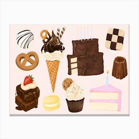 Sweets And Desserts Canvas Print