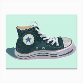 Black High Top Sneakers Canvas Print