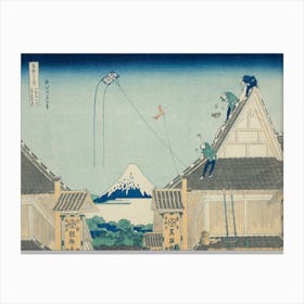 Mitsui Shop On Suruga Street In Edo,  Katsushika Hokusai Canvas Print