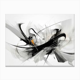 Quantum Entanglement Abstract Black And White 12 Canvas Print