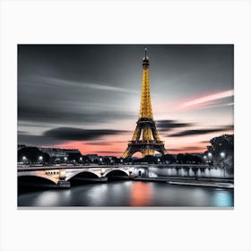 Eiffel Tower At Dusk 4 Canvas Print