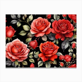 Default A Stunning Watercolor Painting Of Vibrant Red Roses Pa 2 1 Canvas Print