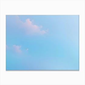 Blue Sky With White Clouds And Moon Canvas Print