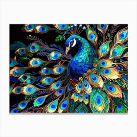 Peacock Painting 4 Canvas Print