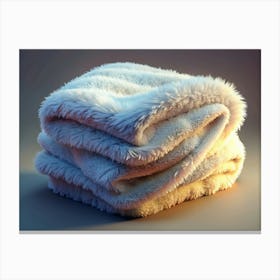 White Fur Blanket Folded Canvas Print